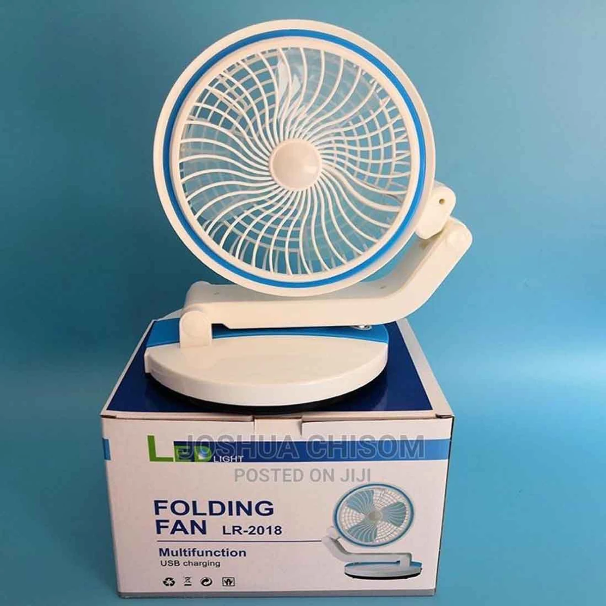 Folding LR Fan with USB Rechargeable LED light