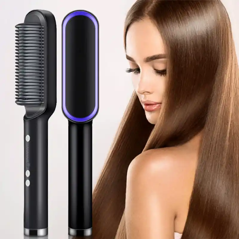 Stylist Smart Hair Straightener  Brush / স্টাইলিস্ট স্মার্ট হেয়ার স্ট্রেইটনার ব্রাশ