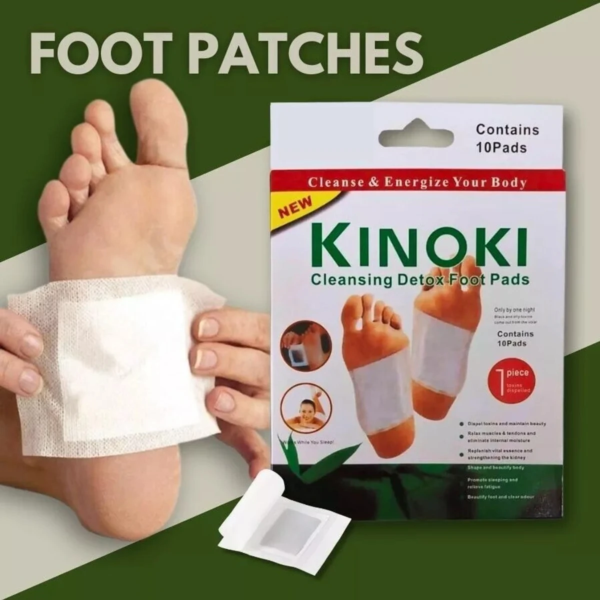 Original kinoki detox foot pad 10 Packet (100 pcs Full Course)